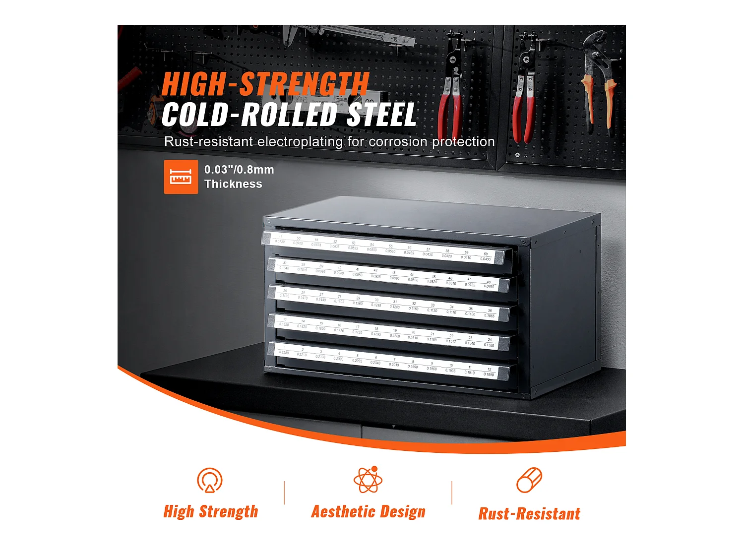 Distributeur de Forets SucceBuy à Cinq Tiroirs pour 84cm/163cm à 160/163cm, Rangement Empliable avec Étiquettes pour un Accès Facile