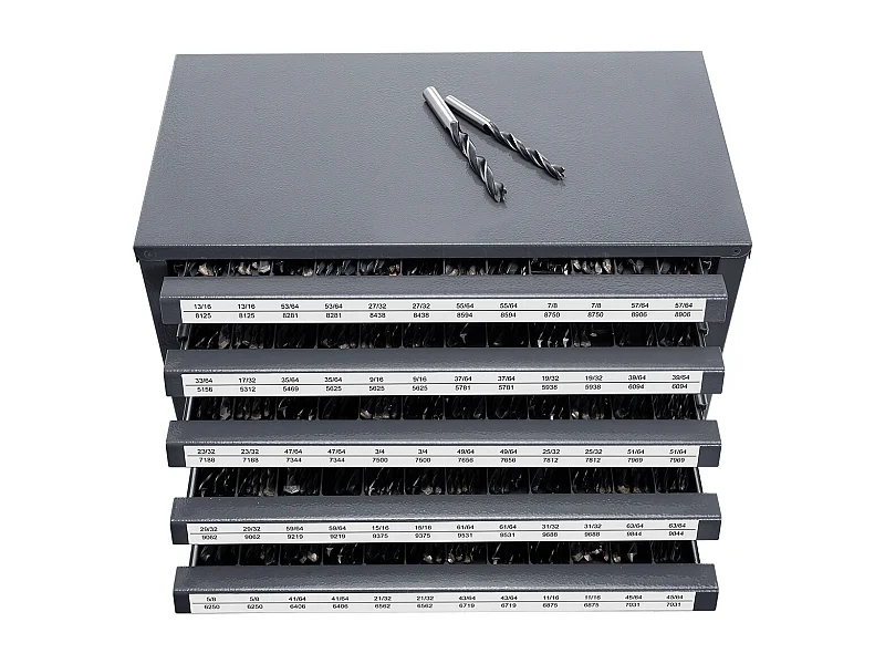 Bohrer-Verteiler SucceBuy mit Fünf Schubladen für 84cm/163cm bis 160/163cm, Stapelbare Aufbewahrung mit Etiketten für Einfachen Zugriff