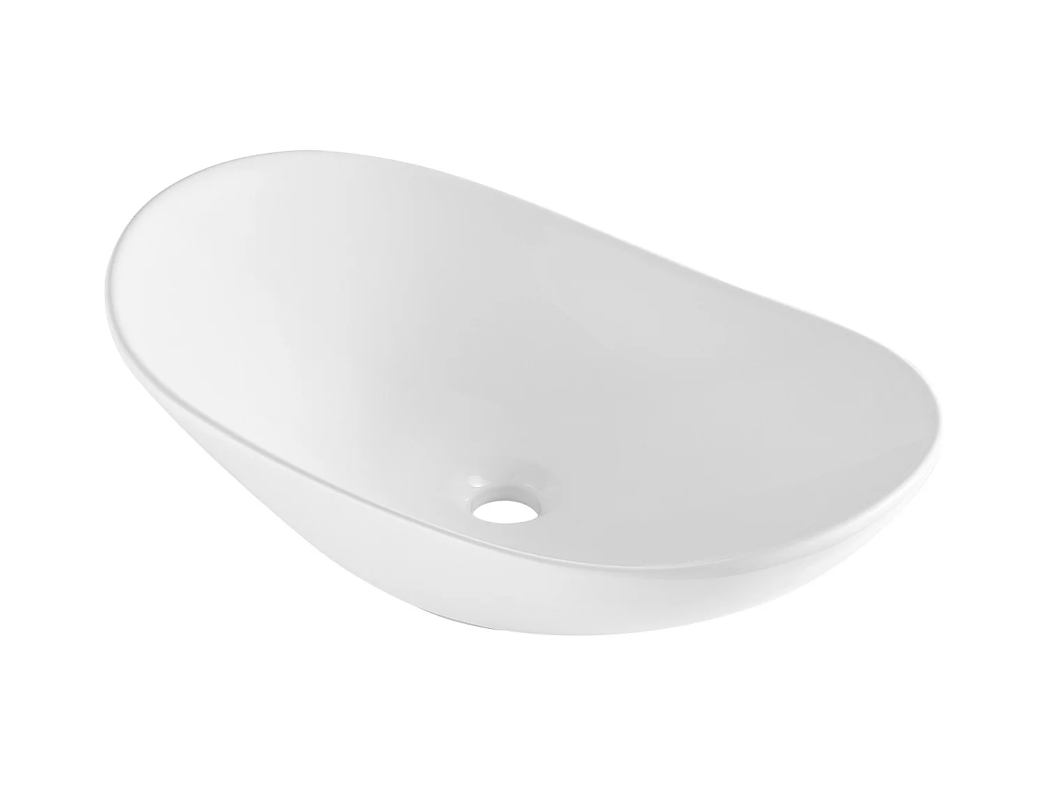 Lavabo de Salle SucceBuy Lavabo Ovale en Céramique 60 cm x 36 cm - Blanc Moderne, Durable et Élégant