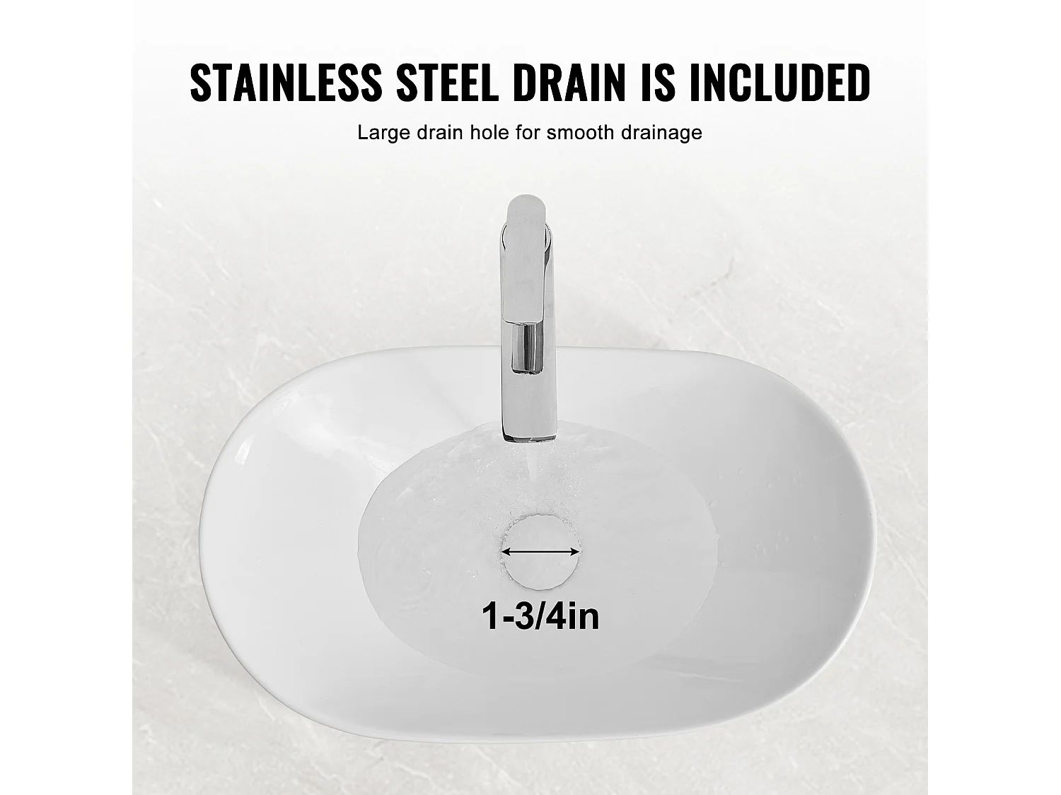 Lavabo de Salle SucceBuy Lavabo Ovale en Céramique 60 cm x 36 cm - Blanc Moderne, Durable et Élégant