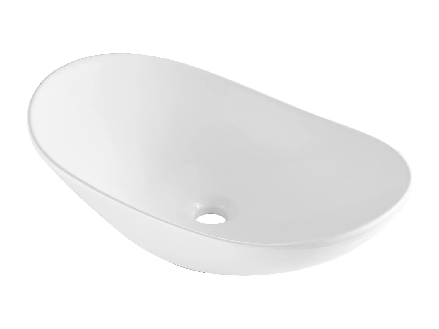 Lavabo de Salle SucceBuy Lavabo Ovale en Céramique 60 cm x 36 cm - Blanc Moderne, Durable et Élégant