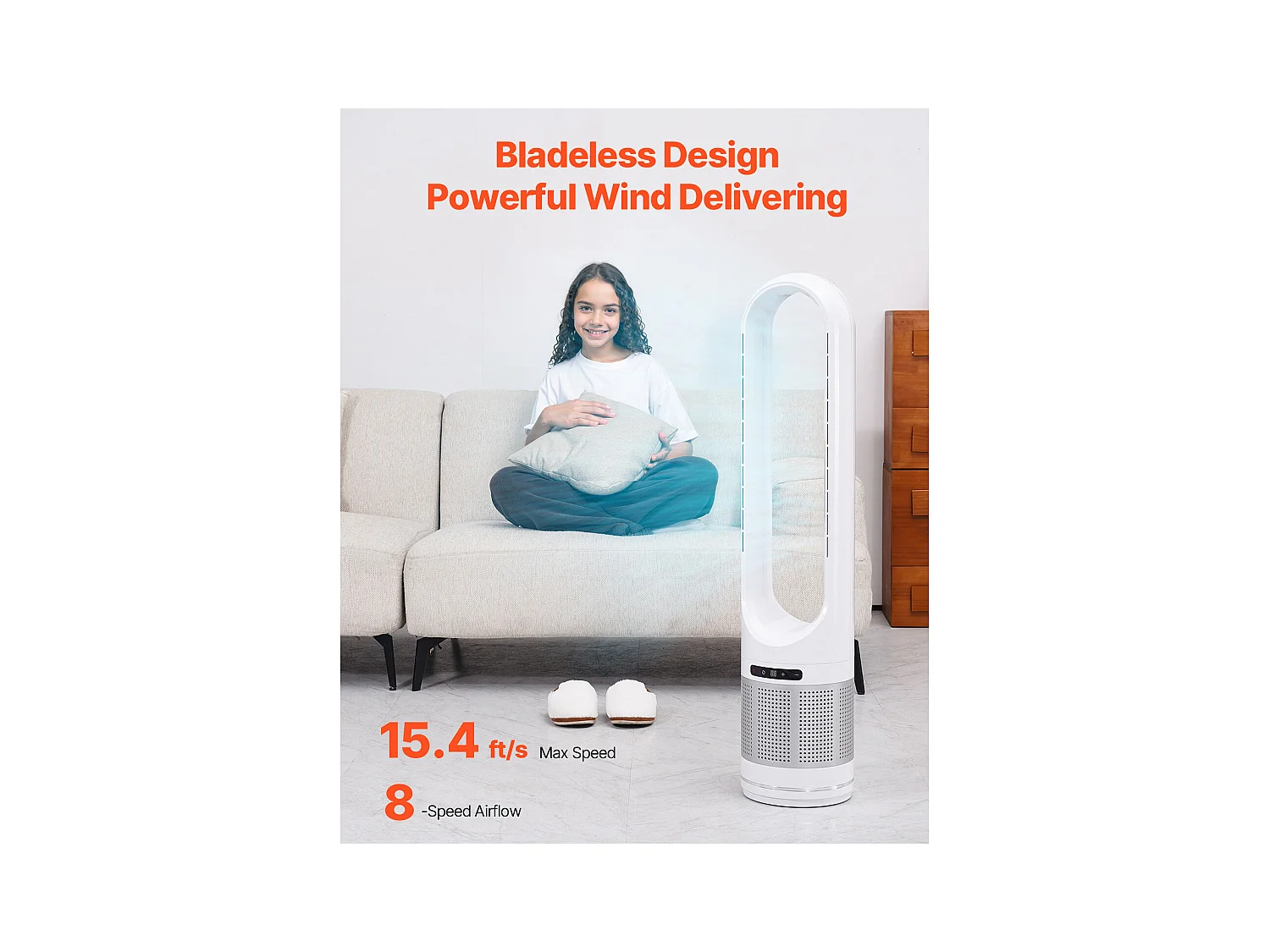 Ventilador de Columna SucceBuy Ventilador de Torre Oscilante de 101.5 cm con Control Remoto y Temporizador Ajustable