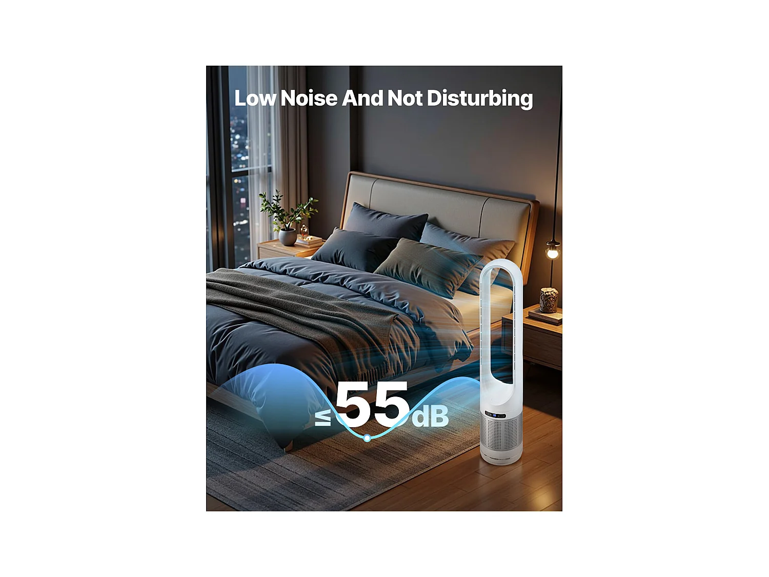 Ventilador de Columna SucceBuy Ventilador de Torre Oscilante de 101.5 cm con Control Remoto y Temporizador Ajustable