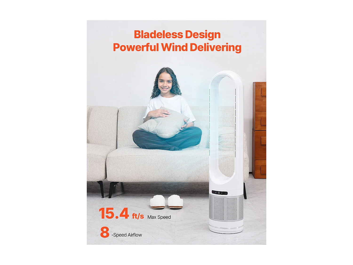 Ventilateur Colonne SucceBuy Ventilateur Tour Oscillant de 101,5 cm avec Télécommande et Minuterie Réglable