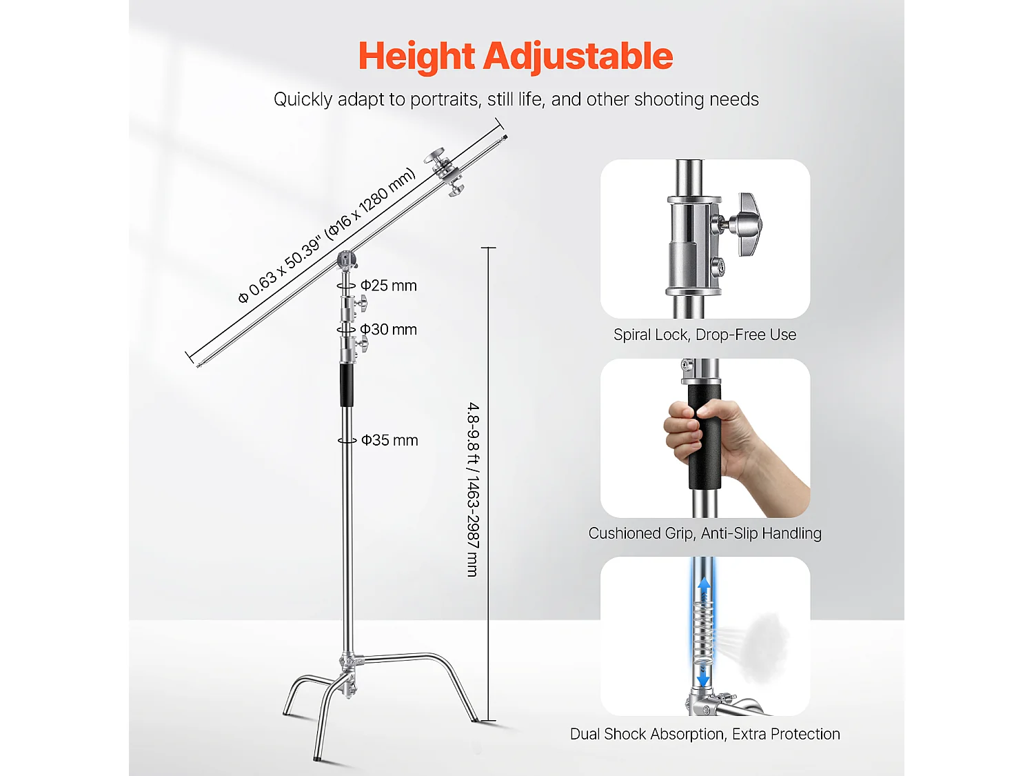 Support C SucceBuy z Wysięgnikiem, Maksymalna Wysokość : 3,3 m