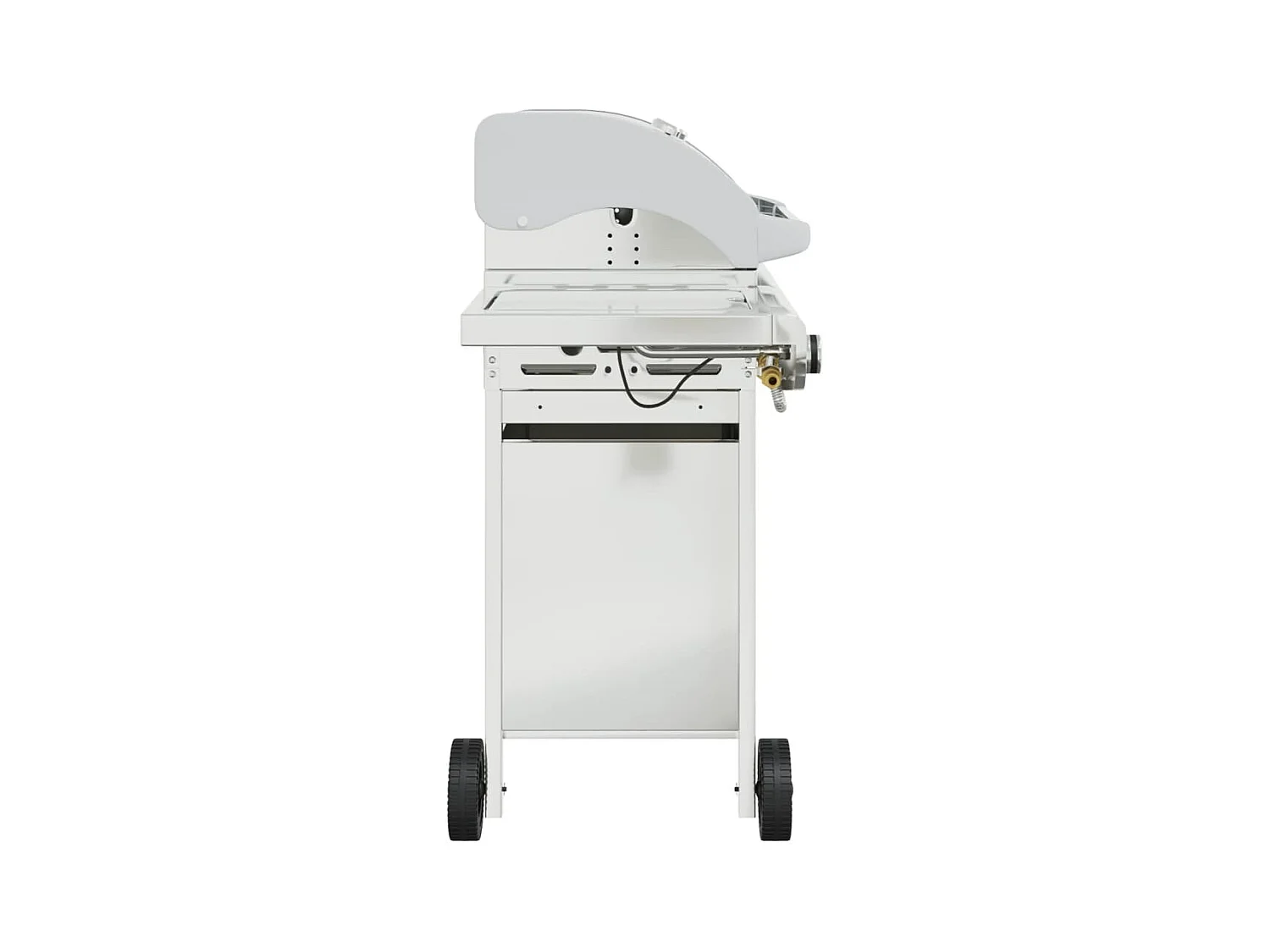 Barbecue à gaz avec 5 brûleurs argenté acier inoxydable