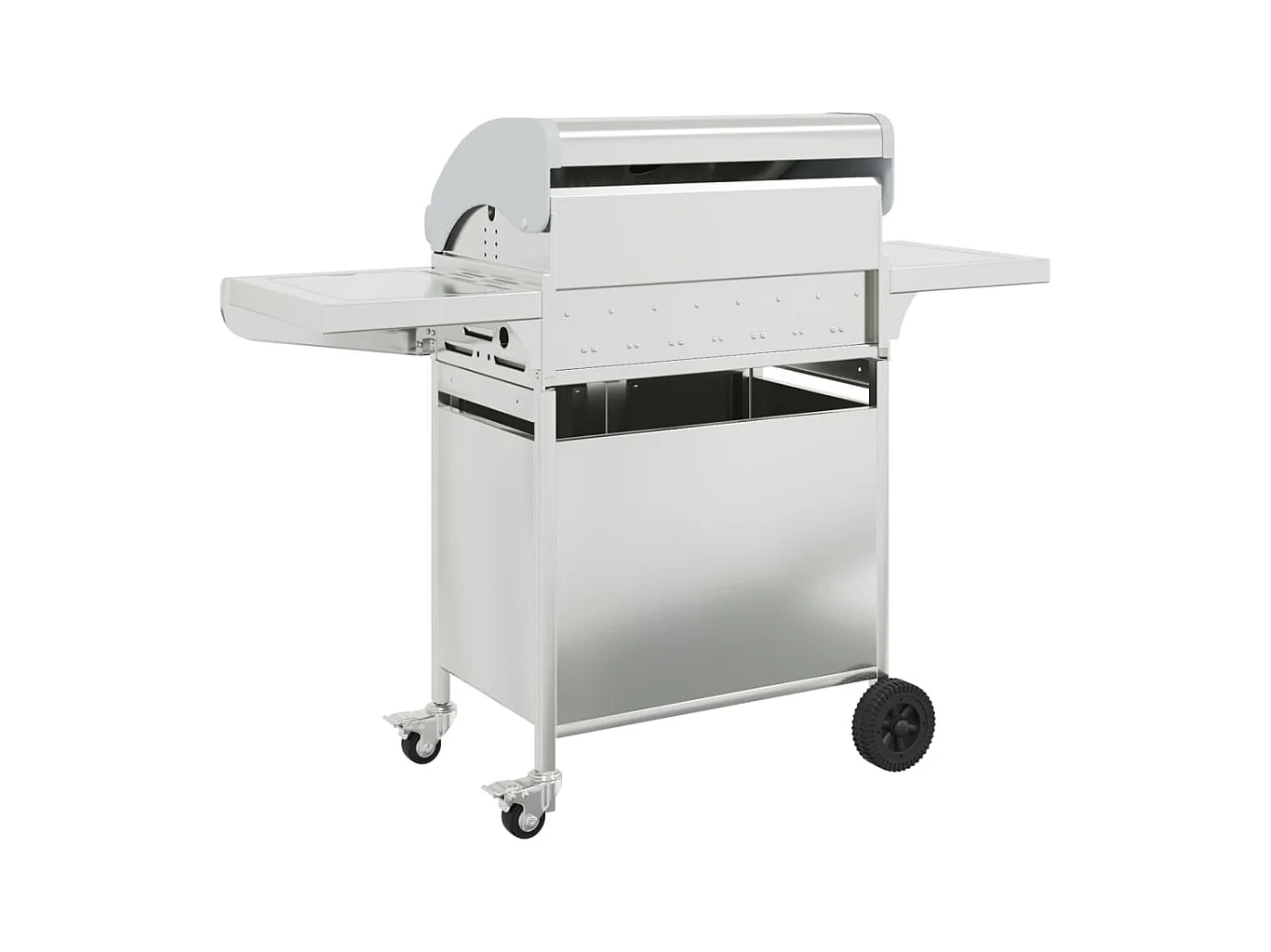 Barbecue à gaz avec 5 brûleurs argenté acier inoxydable