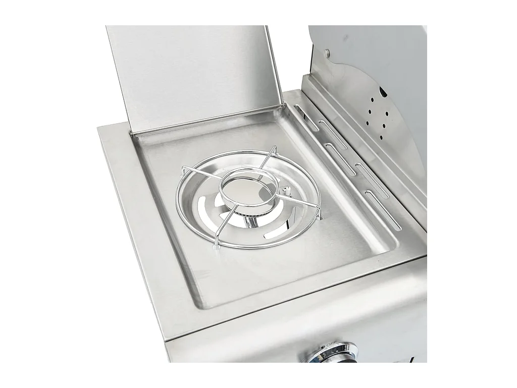 Gasbarbecue met 5 branders roestvrij staal zilverkleurig