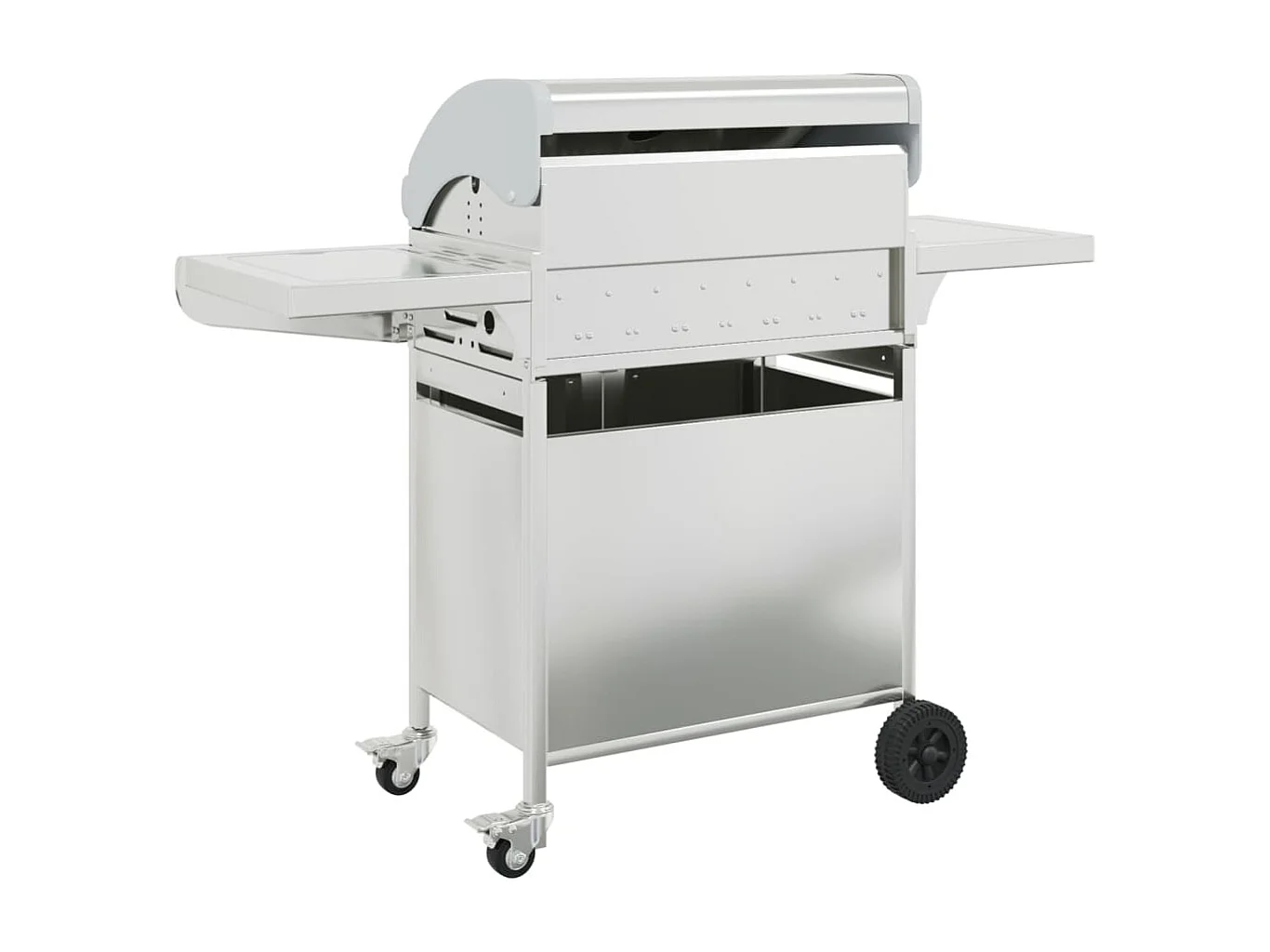 Barbecue à gaz avec 5 brûleurs argenté acier inoxydable