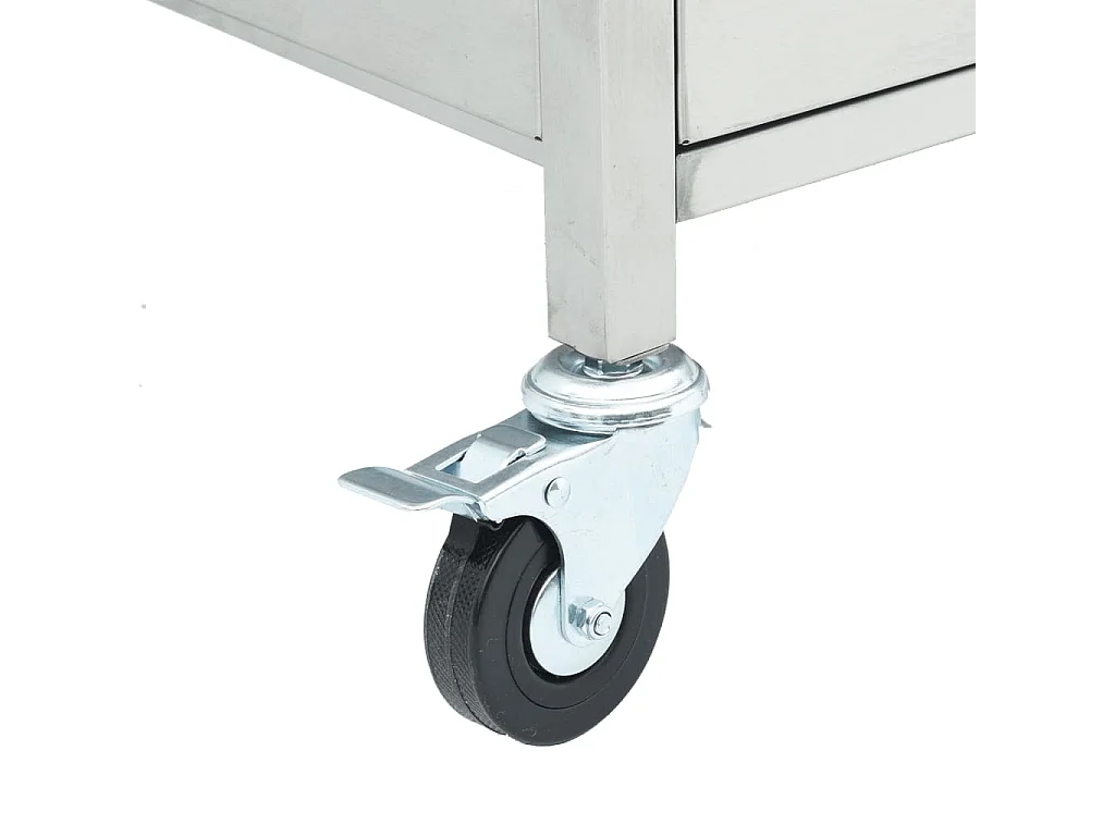 Barbecue à gaz avec 5 brûleurs argenté acier inoxydable