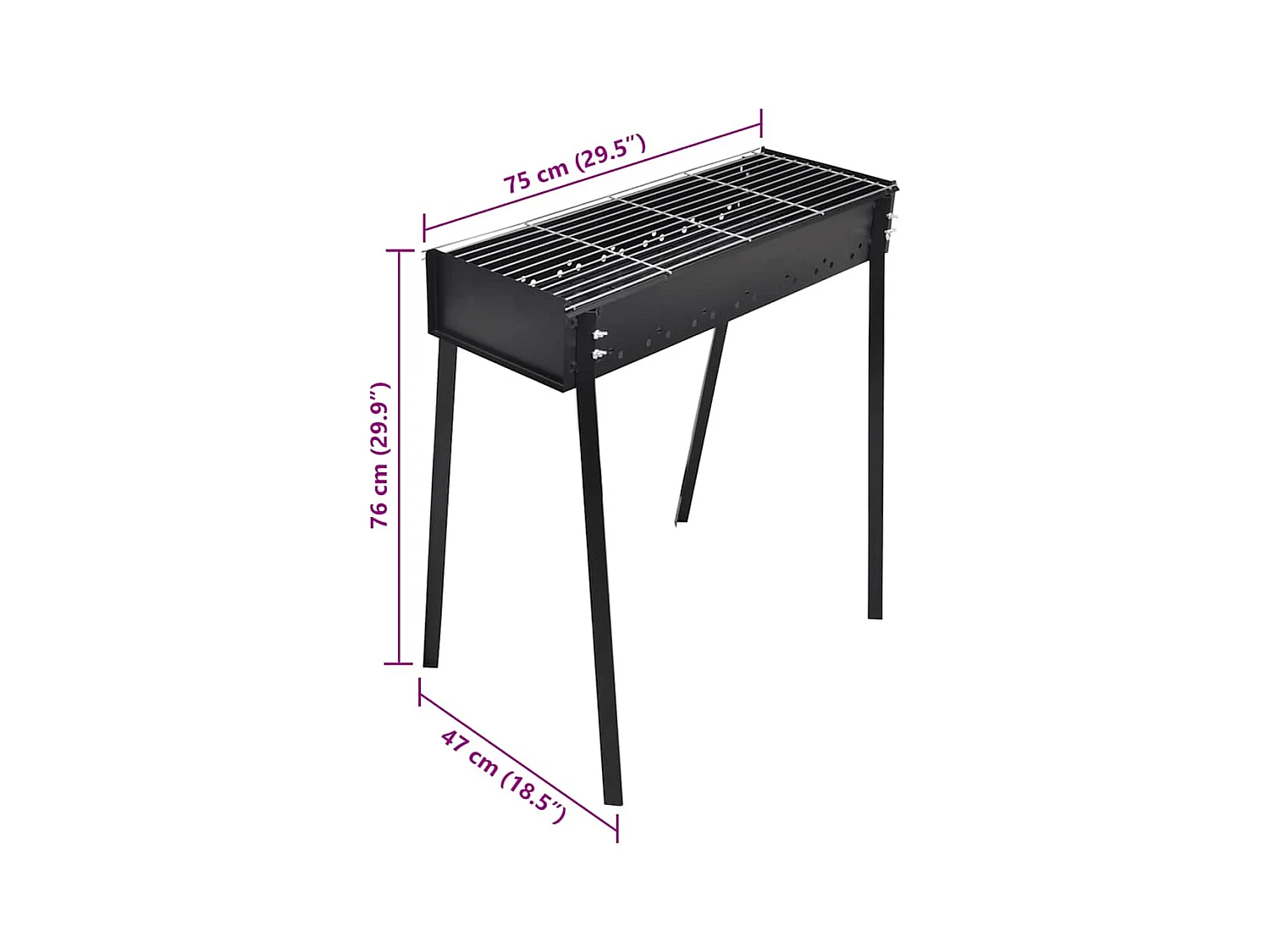 BBQ Grill Säulengrill Standgrill Kohlegrill Barbeque Quadratisch