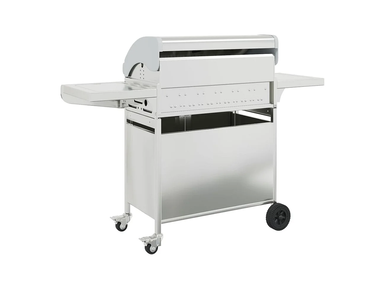 Barbecue à gaz avec 7 brûleurs argent acier inoxydable