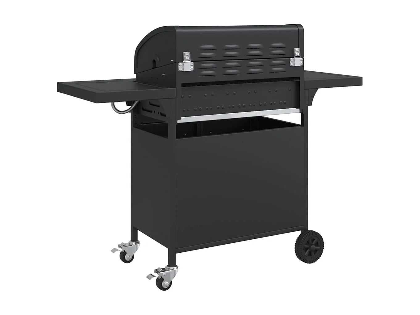 Gasbarbecue met 5 branders gepoedercoat staal zwart