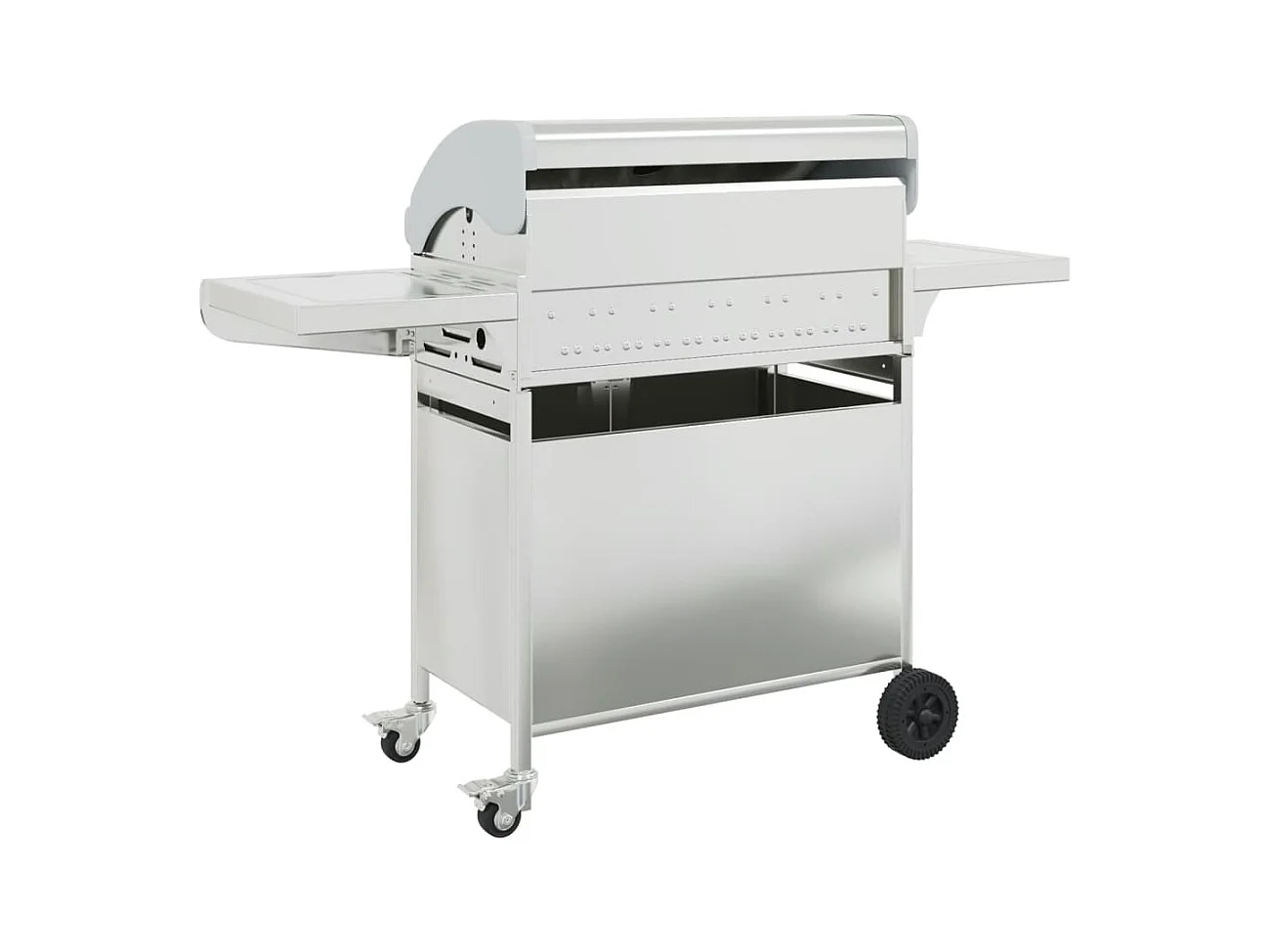 Barbecue à gaz avec 7 brûleurs argent acier inoxydable