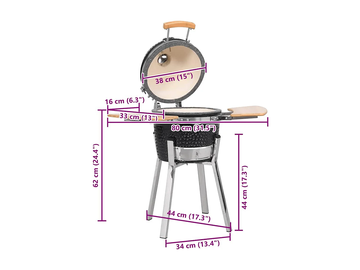 Kamado Grill BBQ Smoker Keramik 33 cm