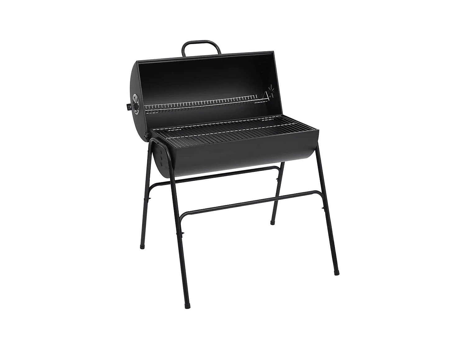 Grill mit 2 Grillrosten Schwarz 80x95x90 cm Stahl