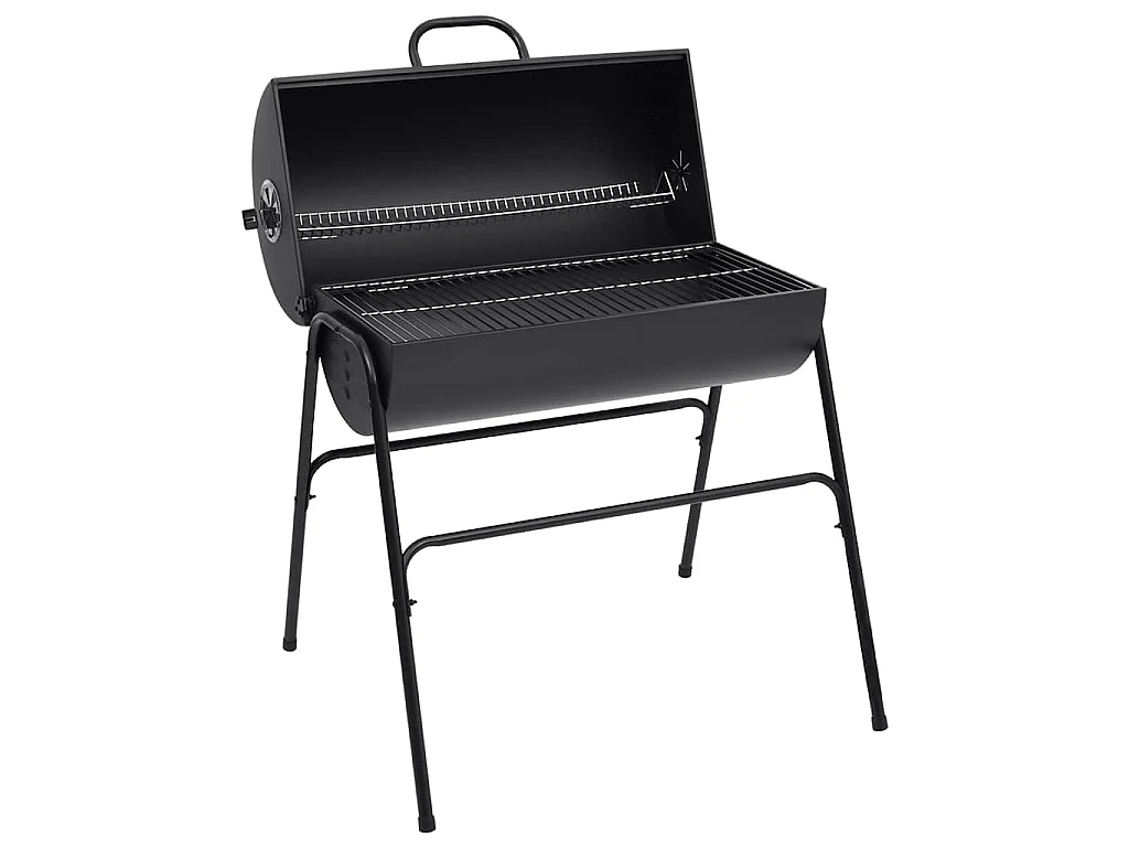 Barbecuevat met 2 kookroosters 80x95x90 cm staal zwart