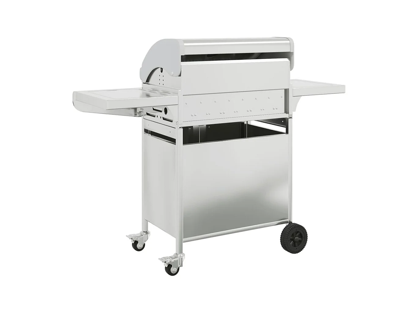 Barbecue à gaz avec 5 brûleurs argenté acier inoxydable