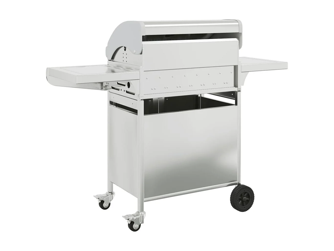 Barbecue à gaz avec 5 brûleurs argenté acier inoxydable