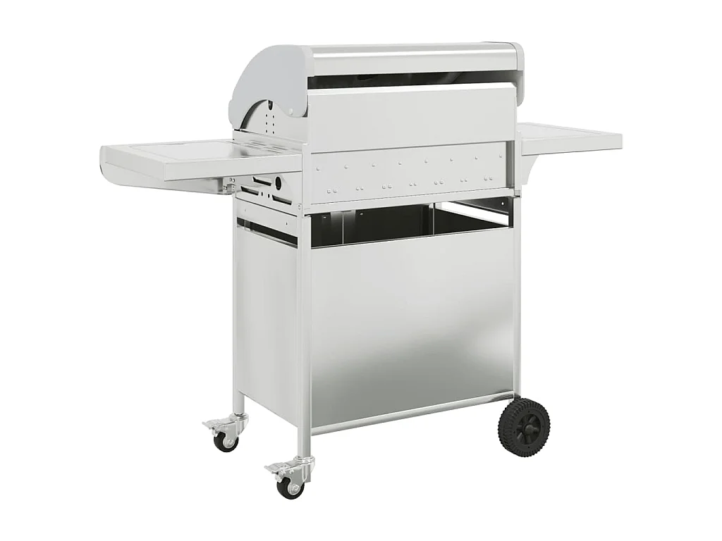 Gasbarbecue met 5 branders roestvrij staal zilverkleurig