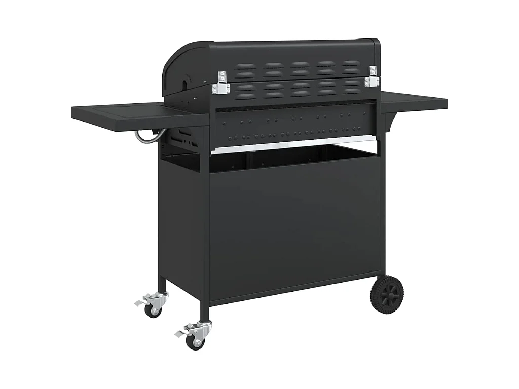 Gasbarbecue met 7 branders gepoedercoat staal zwart