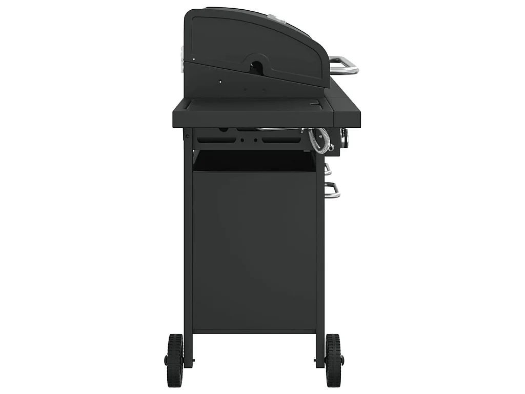 Gasbarbecue met 7 branders gepoedercoat staal zwart