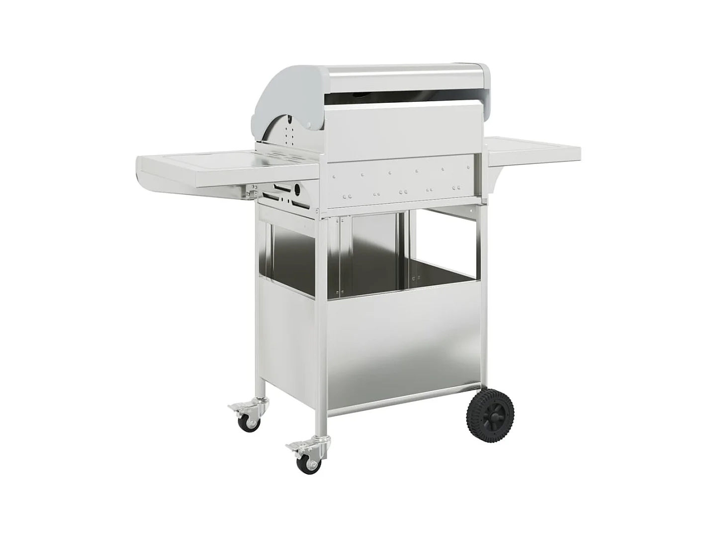 Barbecue gril à gaz avec 4 brûleurs argenté acier inoxydable