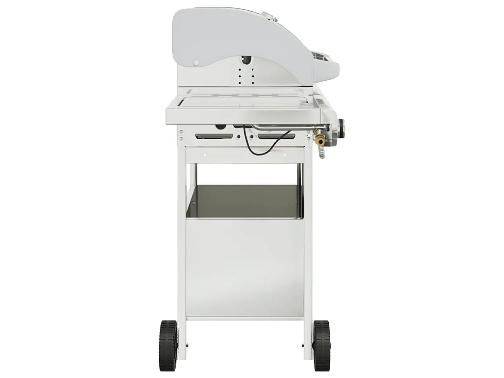 Gasbarbecue met 4 branders roestvrij staal zilverkleurig