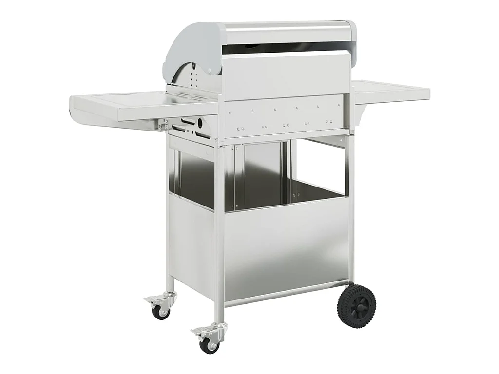 Gasbarbecue met 4 branders roestvrij staal zilverkleurig