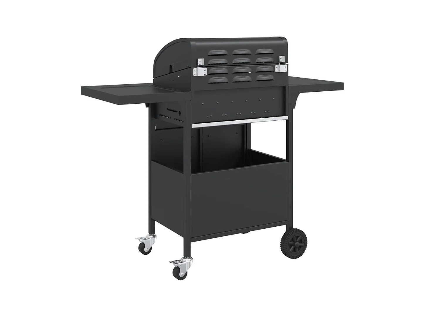 Barbecue gril à gaz avec 4 brûleurs noir acier enduit de poudre