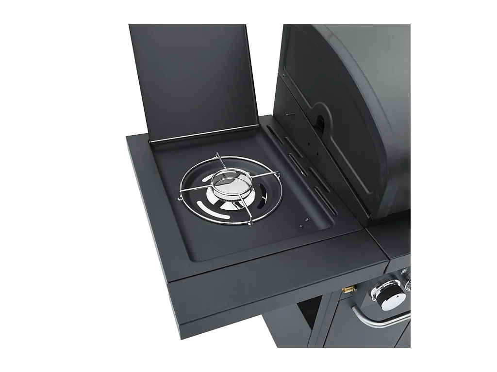 Gasbarbecue met 4 branders gepoedercoat staal zwart