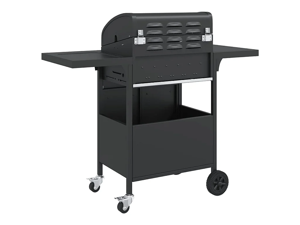 Gasbarbecue met 4 branders gepoedercoat staal zwart