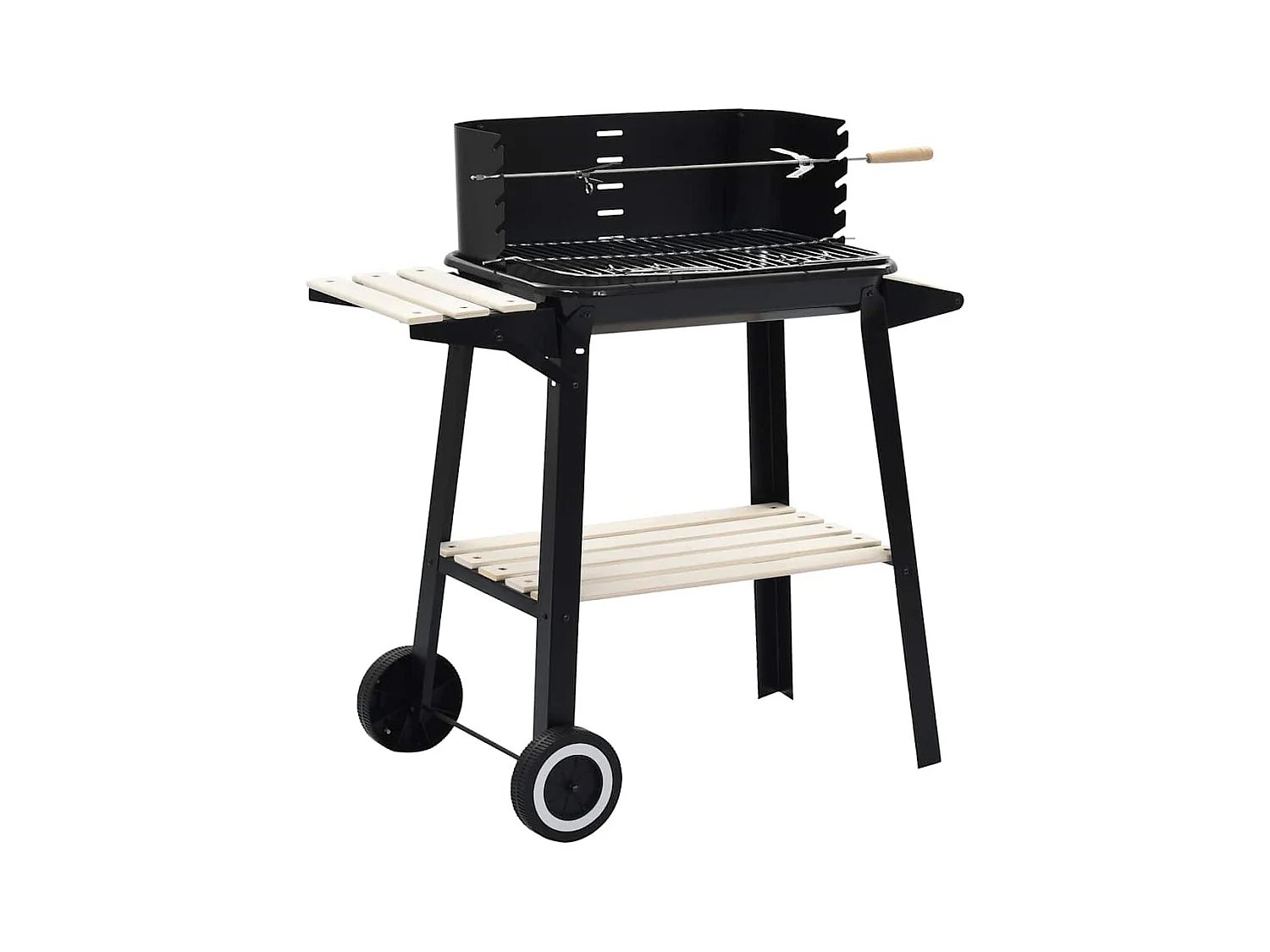 Barbecue au charbon de bois avec roulettes