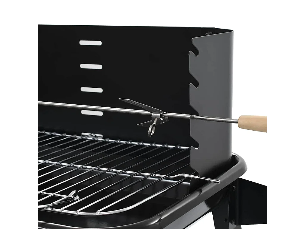 Barbecue au charbon de bois avec roulettes
