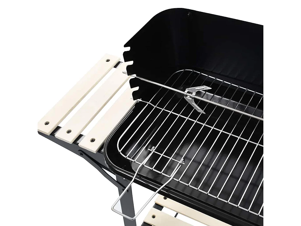 Barbecue au charbon de bois avec roulettes