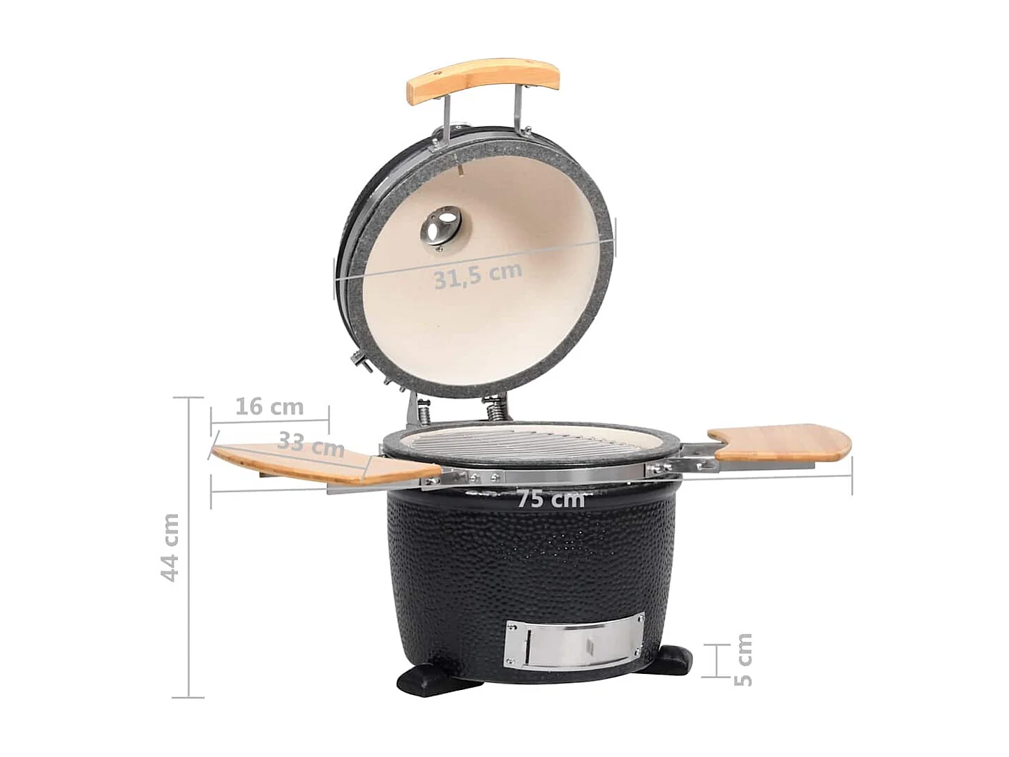 Kamado Barbecue au charbon de bois en céramique 33 cm