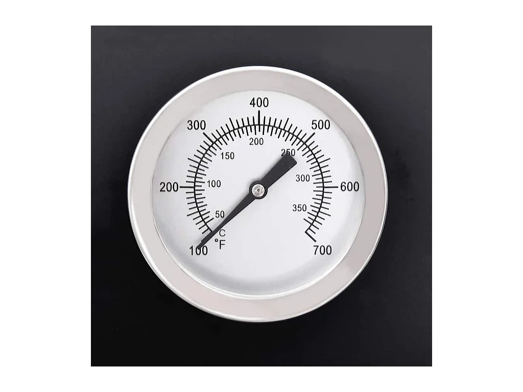 Gril à baril avec roues et étagères Noir Acier 115x85x95 cm