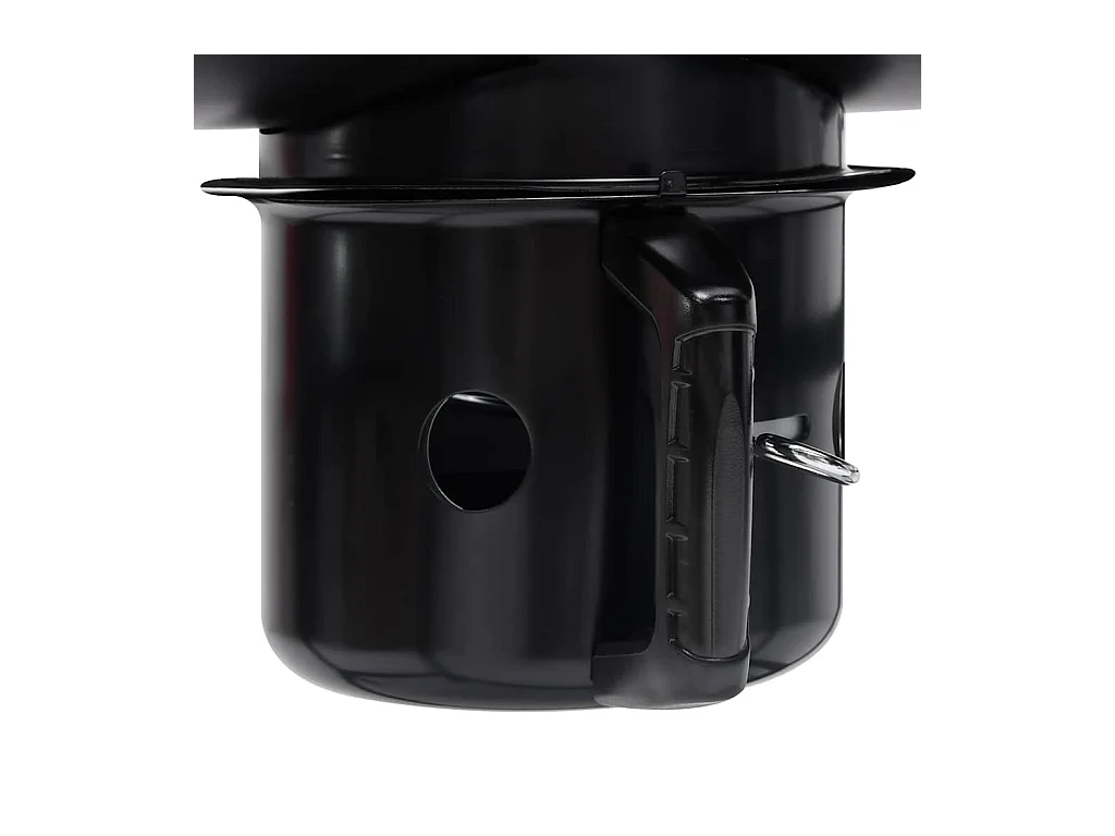 Gril à baril avec roues et étagères Noir Acier 115x85x95 cm