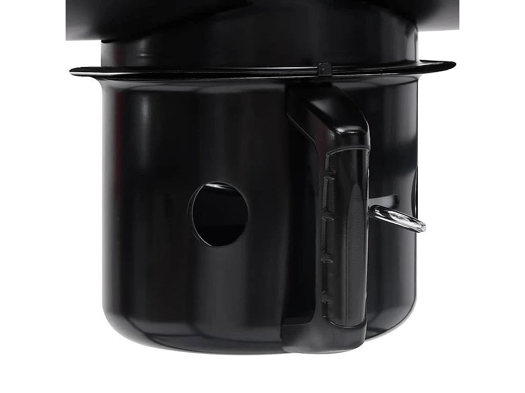 Gril à baril avec roues et étagères Noir Acier 115x85x95 cm