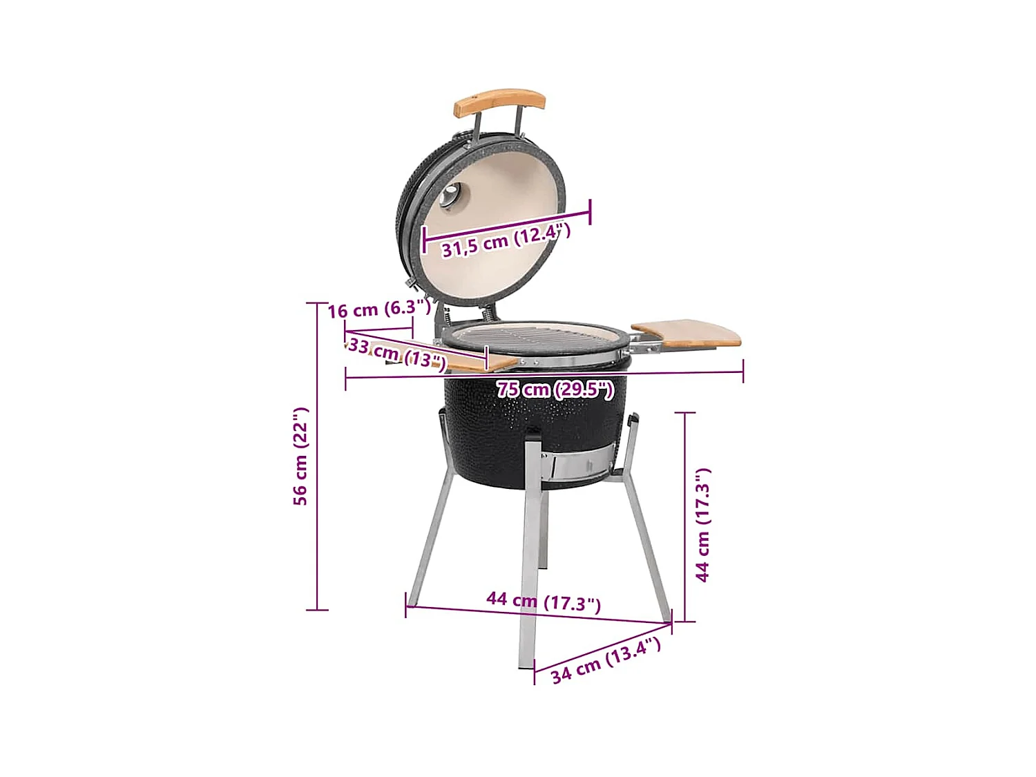 Barbecue à fumoir Kamado Céramique 76 cm