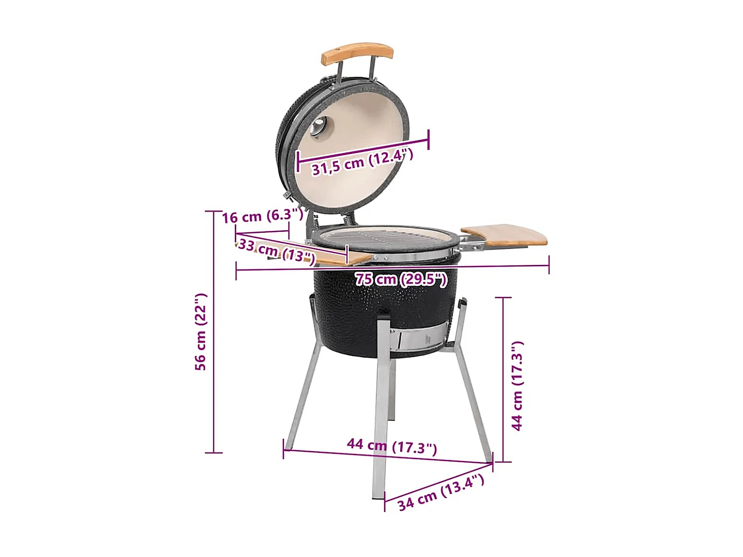 Barbecue à fumoir Kamado Céramique 33 cm