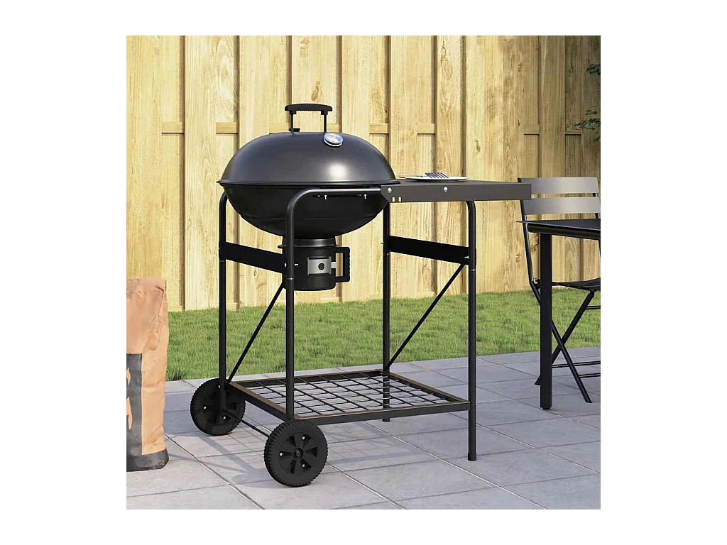 Grill extérieur avec roue Noir 96 x 72 x 113 cm Métal