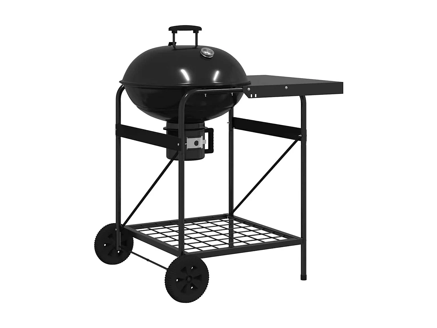 Griglia da Esterno con ruota Nero 96 x 72 x 113 cm Metallo