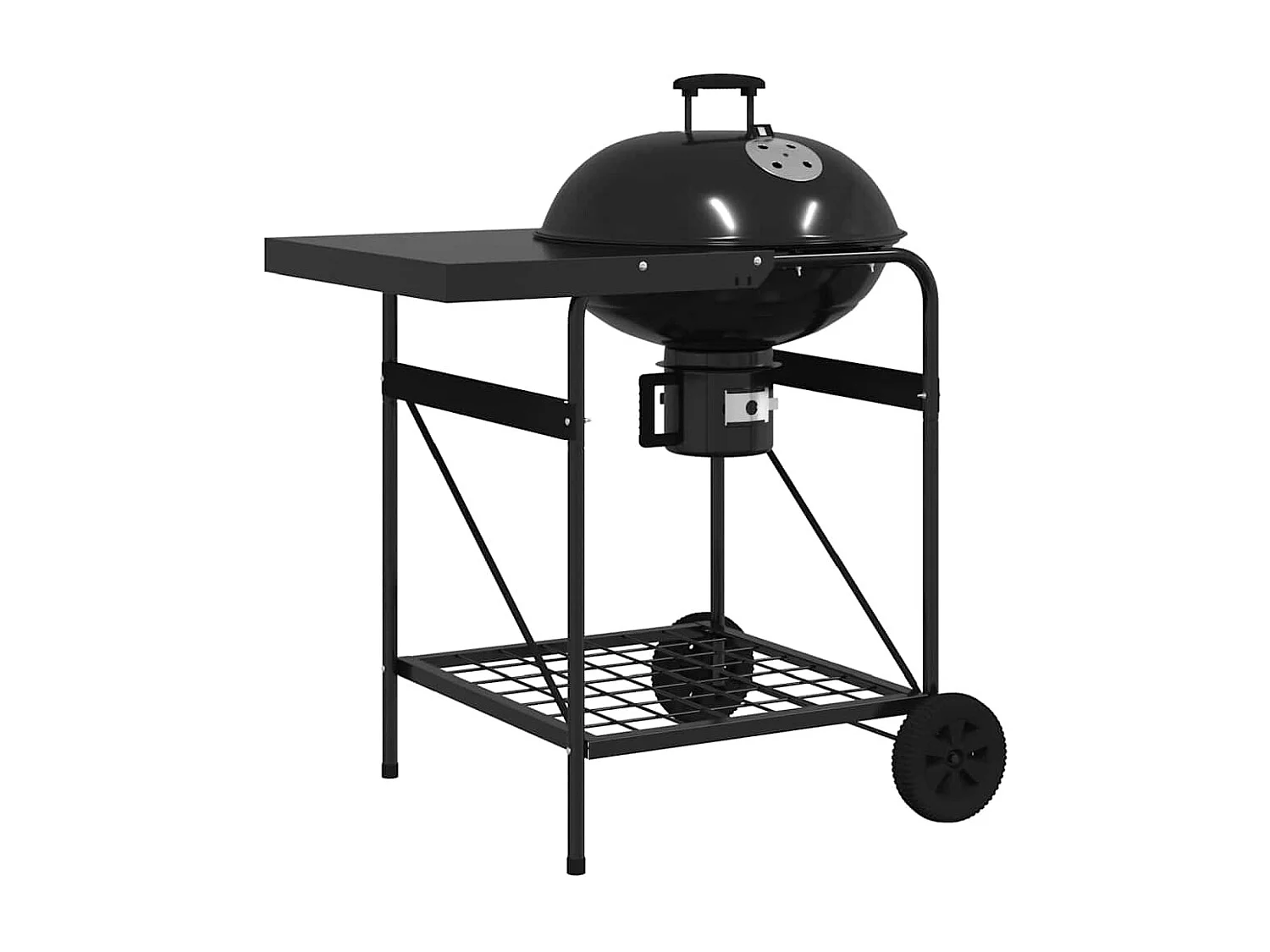 Griglia da Esterno con ruota Nero 96 x 72 x 113 cm Metallo