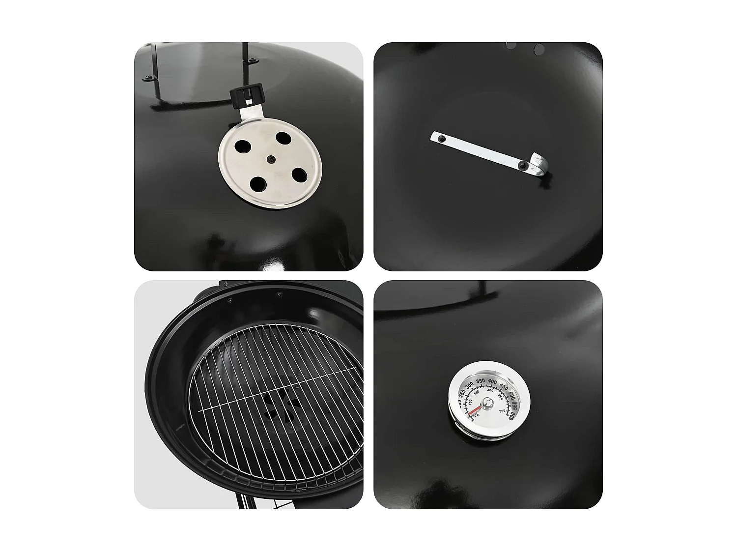 Grill extérieur avec roue Noir 91 x 71 x 107 cm Métal