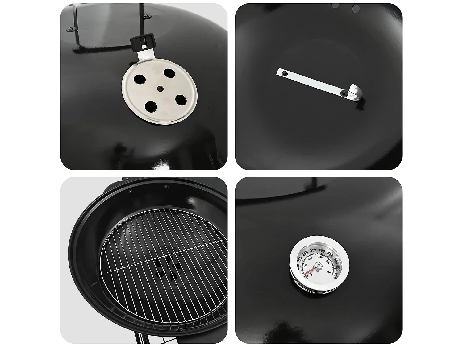 Outdoor Grill Mit Rad Schwarz 91 x 71 x 107 cm Metall
