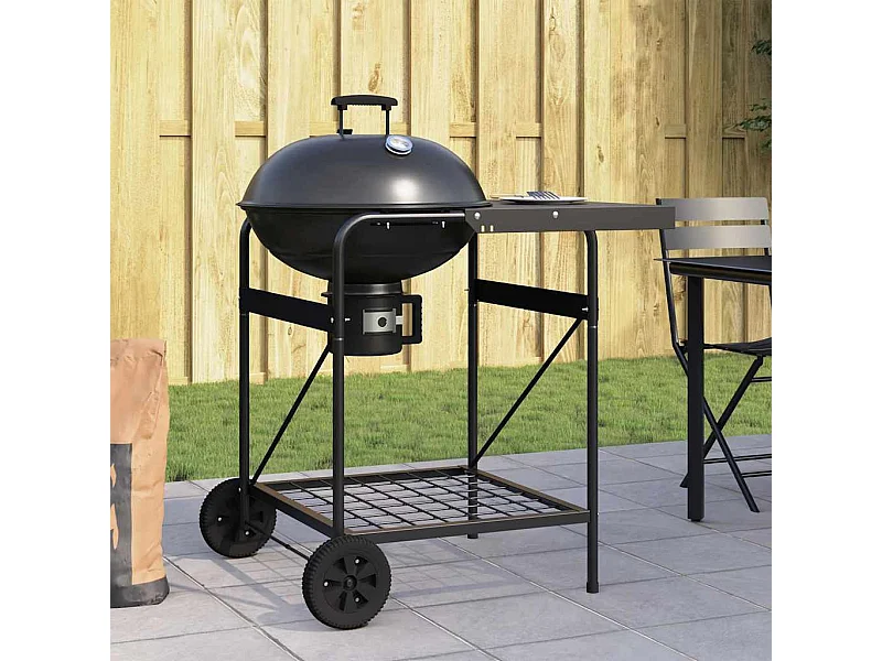Outdoor Grill Mit Rad Schwarz 91 x 71 x 107 cm Metall