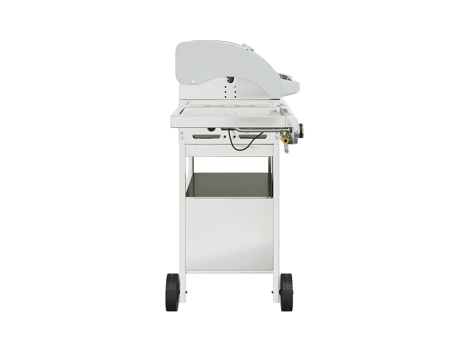 Barbecue gril à gaz avec 4 brûleurs argenté acier inoxydable