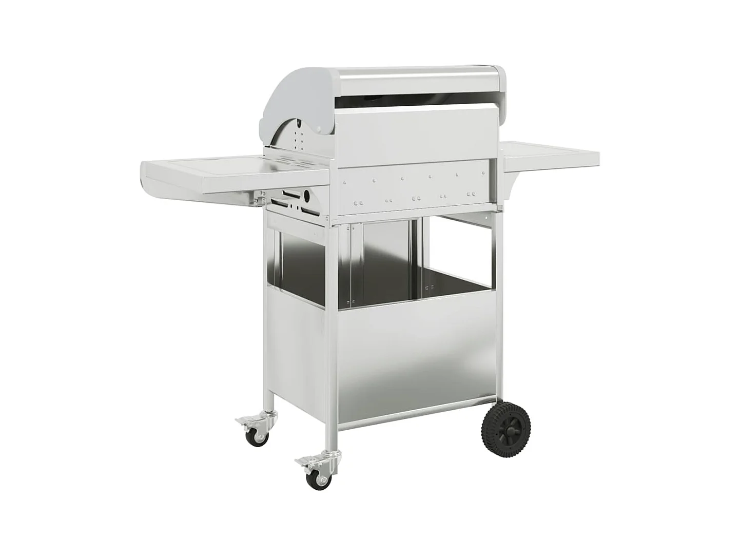 Barbecue gril à gaz avec 4 brûleurs argenté acier inoxydable