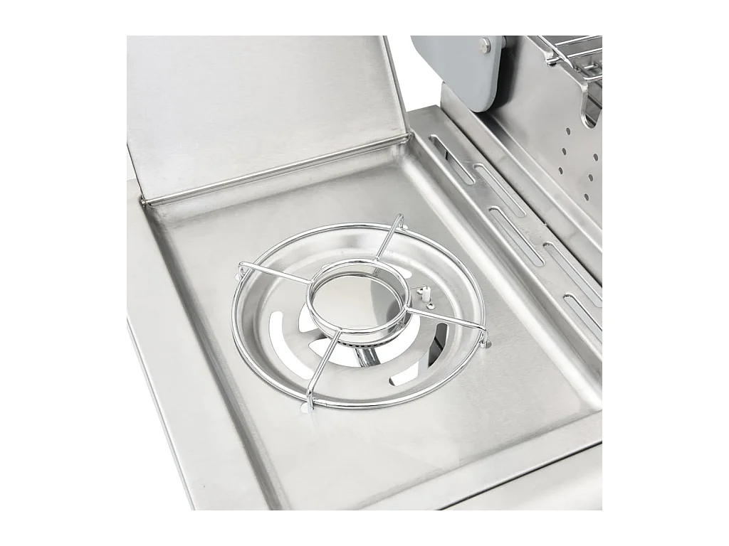 Gasbarbecue met 4 branders roestvrij staal zilverkleurig